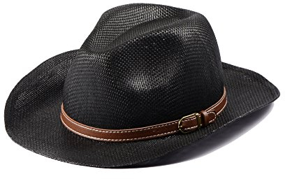 Miuno® Unisex Panamahut Herren Damen Partyhut Stroh Hut H51016 (Schwarz)