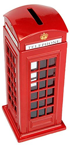 Metall Red British English London Telefonzelle Sparbüchse Spartopf Piggy Bank Box 140x60x60mm