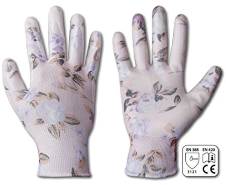 12 Paar Damen Handschuhe Gr. 7 mit Blumenmuster Arbeitshandschuhe Schutzhandschuhe Sicherheitshandschuhe