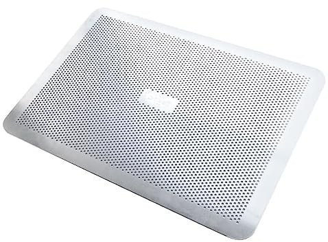 Gobel - Plaque pâtissière perforée sans rebord - Plaque à pâtisserie plate perforée aluminium - 30 x 40 cm - Fabriqué en France, Argent