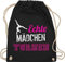 Turnbeutel Rucksack - Echte Mädchen turnen I Geschenk Turnerin - Unisize - Schwarz - kunstturnen kinderturnbeutel sport turn beutel für turner 25. geburtstag gymnastic stoffbeutel sportbeutel