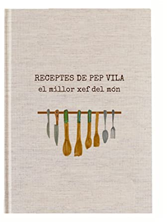 Recetario personalizado de cocina Receptari personalitzat cuina | Castellano o català | Libro de recetas en blanco para escribir | Personalizado con tu texto preferido