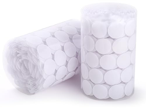 Kesote 500 Pares de Redondo Autoadhesivo Monedas Blanco Pegatinas para Bricolaje, 1000 Piezas, Blanco, Diámetro de 2 CM