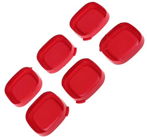 6 couvercles de pots à yaourt carrés rouges pour yaourtière seb 7cm intérieur, 7,5cm extérieur