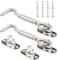 Tiberham Stainless Steel Cabin Hook, Heavy Duty Eye Latch Lock, Swivel Gate Door Shed Catch Window Brace Silent Holder with Mounting Screws, 105 mm/4.1 inch, Pack of 2