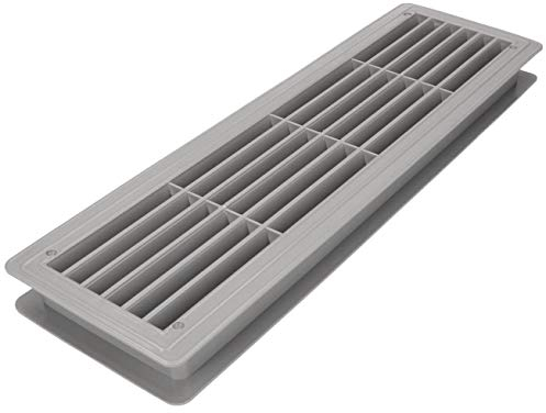 KOTARBAU® Rejilla de ventilación 13,5 x 48,8 cm Rejilla de extracción de aire Gris Ventilación de Puerta Baño Rejilla de láminas de plástico Rectangular Resistente