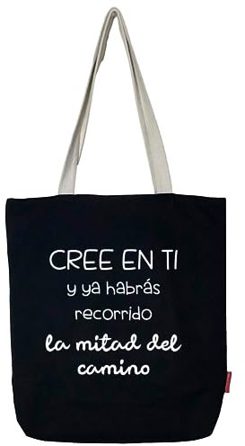 hello-bags. Bolso Totebag. Exterior: Algodón 100%. Con cremallera, forro y bolsillo interior. Incluye bonito sobre kraft de regalo. Modelo CREEENTI. Color: Crudo/Negro. Medidas: 37 * 38 cm