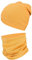 TupTam Mütze und Schal Kinder Set – Weiches Schal Mütze Set Kinder für Herbst und Winter, Farbe: Senfgelb, Größe: 52-56