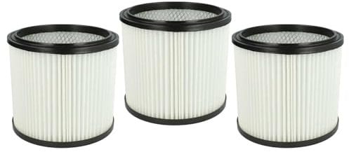 vhbw 3x Faltenfilter kompatibel mit Mauk NTS Nass/Trockensauger 30l 1200W, 20l 1200W Staubsauger - Filter, Patronenfilter, weiß