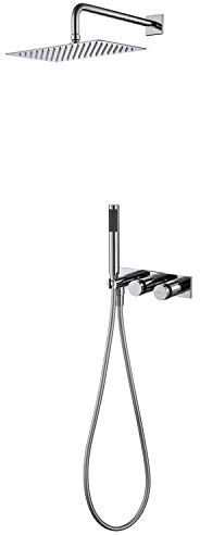 StoneArt Duschset Duschsäule Duscharmatur Duschsystem mit Regendusche Duscharmatur Duschstange mit Kopfbrause Vita 948760 chrome