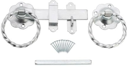 Vintage Style 6 Zinc Garden Gate Ring Latch or Suffolk Latch Shed c/w Screws (6'' Twisted Ring Gate Latch)