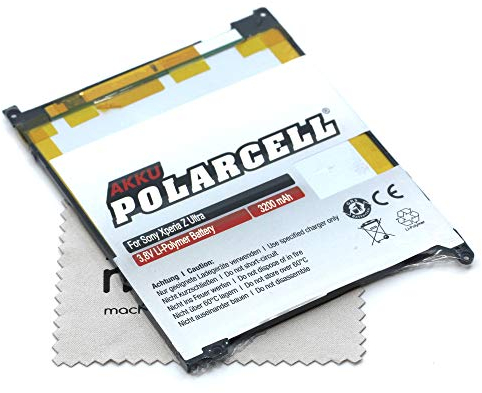 Polarcell Batterie de rechange pour Sony Xperia Z Ultra (remplace la batterie d'origine LIS1520ERPC) avec chiffon de nettoyage Mungoo