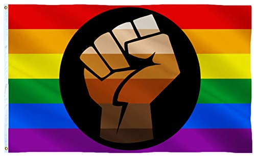 Black Power Faust-Flagge, 7,6 x 12,7 cm, für drinnen und draußen, BLM-Pride-Flagge, LGBT-Pride-Flagge, doppelt genäht, Polyester mit Messingösen