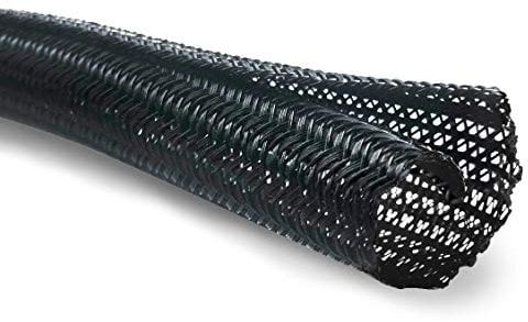 MGI SpeedWare Braided Split-Sleeve Wire Loom for High-Temperature Automotive Harness and Home Cable Management 10 feet (1/2)