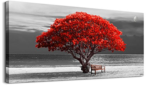 hyidecorart Baum des Lebens Wandbilder Wohnzimmer Groß 50x100 cm Leinwandbilder Moderne Wanddeko Aesthetic Schlafzimmer Büro Flur Esszimmer Arbeitszimmer Treppe
