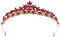 Minkissy Strass Braut Krone Hochzeit Diadem Hochzeit Braut Strass Kopfschmuck Braut Kristall Krone Stirnband Dekoration für Frauen (Rot)