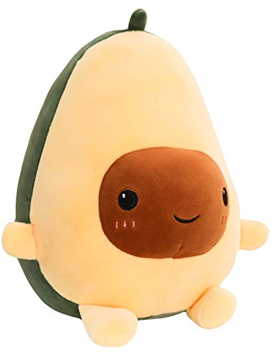 Yeqivo Niedliches Avocado Plüschtier mit Avocado gefülltes Kissen Geschenk für Mädchen Jungen Freunde (Yellow,30CM)