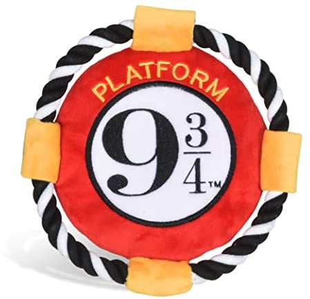 Harry Potter: 9 3/4 Platform Frisbee Pet Toy | Frisbee for Dogs in Harry Potter Themed Design | Harry Potter Dog Toy Platform 9 3/4 Rope Frisbee Toy for Dogs