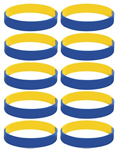 Tefola Ukrainische Gummiarmbänder, 10 Stück ukrainische Gummiarmbänder Ukraine-Armband für Sportfans, Männer und Frauen