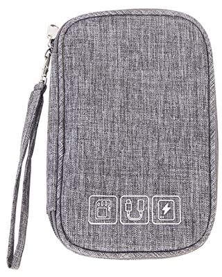 Universaltasche für elektronische Kleingeräte - Kabeltasche,Elektronik Tasche Organizer,Kabelorganizer Kabel Etui, Elektronik Zubehör Organizer Tasche (Grau)
