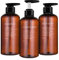 Paquete de 3 botellas de champú de 500 ml, dispensador de bomba, dispensador de jabón de plástico vacío con bomba para baño, cocina u hotel, dispensador de líquido recargable para loción, gel de ducha