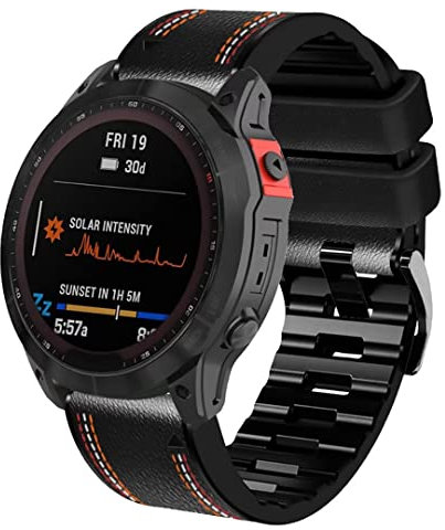 Leder Silikon Uhrenarmband für Tactix 7 Pro/Epix 2/Fenix 7/7x/6/6x/5 22mm 26mm Quickfit Armbänder für Garmin Armbänder