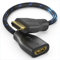 sonero Adaptateur Portsaver 4K HDMI, Haut débit Premium, Prise HDMI A vers Prise HDMI A, Contacts plaqués Or, Double Blindage, Gaine Coton, 0.15m