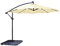 Neo 3M Garden Banana Outdoor Waterproof Freestanding Parasol LED Lights Hanging Cantilever Umbrella Sun Shade with Crank Handle Water Base (Cream)