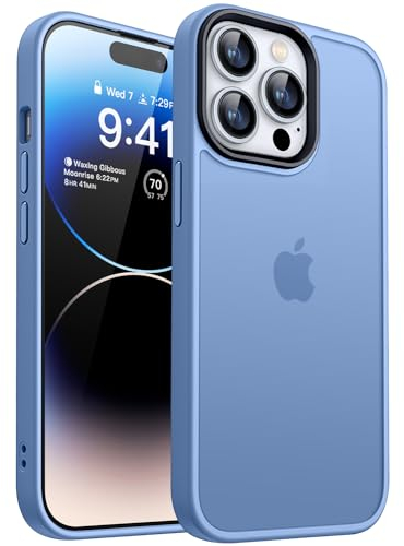 CANSHN Upgrade für iPhone 14 Pro Hülle [Militärschutz] Schutzhülle Samtige Touch Slim Matt Anti-Kratzen Dünne Handyhülle iPhone 14 Pro Case, Himmelblau