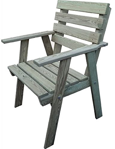 QLS Gartenstuhl Sessel für 1 Person Garten Terrasse Balkon Holz Relax Grün Permanent