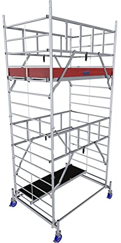 Krause 945129 FahrGerüst Aluminium Rollgerüst fahrbar Arbeitshöhe (max.): 5.30m Silber 137.80kg