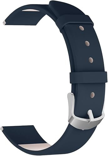 18mm Armbänder Kompatibel mit Withings ScanWatch 2 38mm Armband Leder, Ersatzarmband Lederarmband Strap Handgelenk Band Zubehör für ScanWatch 2 38mm Uhrenarmband(Blau)