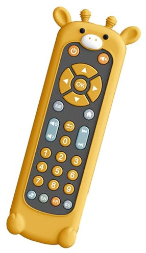predolo Musique TV télécommande réaliste tout-petits TV télécommande jouet à distance enfant bébé jouets, Étui girafe noir