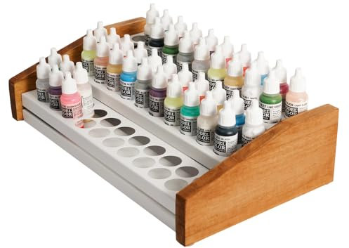 J JACKCUBE DESIGN Craft Paint Bottle Organizer Storage Holder Rack Stand for 63 Army Kits Acrylic Paint, 3 Tier Craft Supply Tools Display -MK1032A
