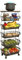 Baotkere Metal Wire Baskets with Wheels, Kitchen Organiser, 6 Tier Stackable Storage Containers, Fruit and Vegetable Trolley, Dish Rack for Bathroom, Garage and Pantry