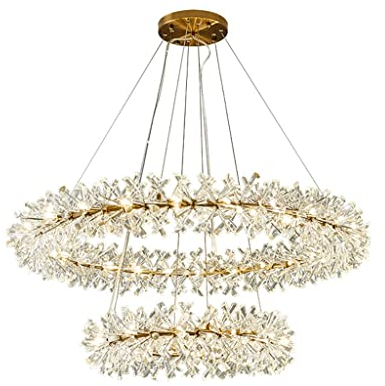 SXQYRD K9 Crystal G4 Led Placa De Vestíbulo De Lámpara, Iluminación De Lámpara Circular Luz De Gota Led/160 Cm