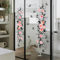 Runtoo Autocollants de Fenêtre Fleurs Stickers Muraux Fleurs Rose Noir Deco Stickers Salon Salle de Bain Cuisine Chambre Bébé Décoration