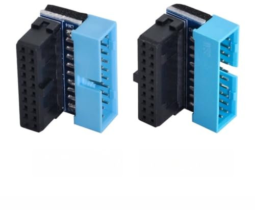 chenyang 2 Pack Motherboard USB 3.0 19/20Pin Stecker auf Buchse 90 Grad abgewinkelter Extender Anschlussadapter
