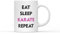 DV DESIGN 1 taza de repetición de karate con texto en inglés Eat Sleep Karate Repeat, color rosa para artes marciales japonesas para hombres y mujeres #71155