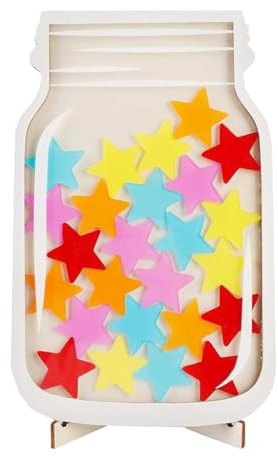 Personalisiertes Belohnungsglas für Kinder - Belohnungssystem für Schule, Star Reward Jar, Classroom Sterne - Motivierendes Glas für Gutes Benehmen