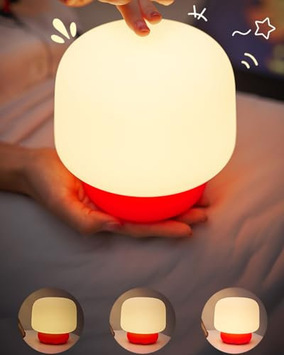 Euakee Pilz Nachtlicht für Kinder, Silikon Nachtlicht für Kinder, USB Pilz Lampe, Wiederaufladbare Nachttischlampe, Nachtlicht für Kindergarten, LED Nachtlicht Geburtstags und Weihnachtstag
