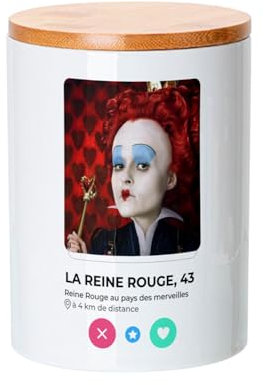 Fabulous Keramiktopf mit Deckel Bambus - Die Rote Königin Alice Wunderland trifft Liebe - 739 ml (25 oz) - Topf