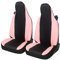 Rebeca Shop® Coprisedili in ECOPELLE Anteriori compatibili per Smart fortwo, prima, seconda e terza serie, W450 W451 W453, Set di 2 foderine (Nero/Rosa, Smart W453 terza serie)