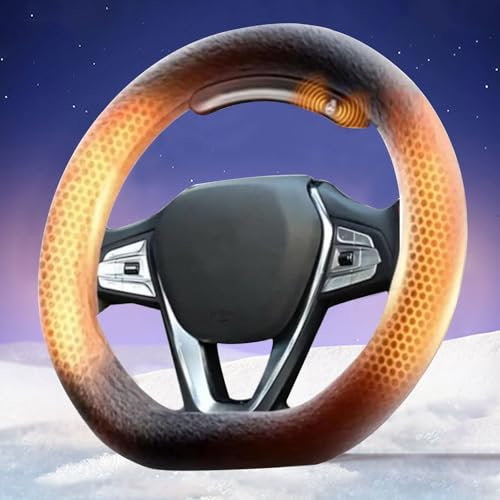 2025 Lenkradheizung mit Akku – Flauschiger Rutschfester Lenkradheizung Winter Ohne Kabel, Wiederaufladbar Lenkradwärmer für Aauto, 2 Gänge Einstellbar, Graphen-Heizung,D Shaped [for 0 ~ Minus 20°c]