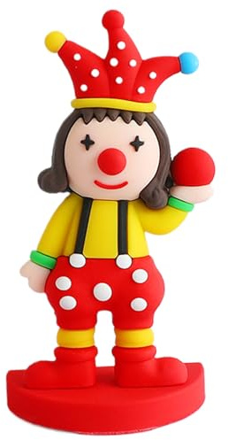Hintyne Clownfiguren Miniatur-Dekoration im farbenfrohen Zirkusclown-Stil Clown-Ornament als Karnevalskuchenaufsatz Wiederverwendbare Clown-Kunstfigur für Heimdekorationen Stil 4