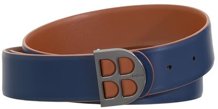 DUDU Cintura Uomo Reversibile in Vera Pelle Bicolore, Made in Italy, Double Face, H 35mm, Con Fibbia Personalizzata Mehrfarbig von 100 cm