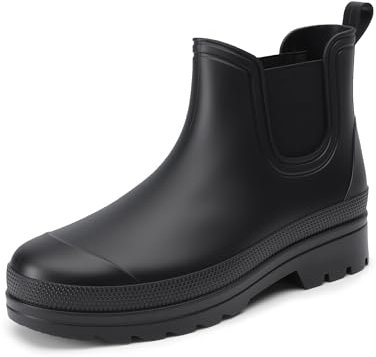 Bruno Marc Stivali Wellington da Uomo Impermeabili Chelsea Stivali Gomma da Pioggia per Giardinaggio Passeggiate Lavoro, Size 44, Tutto Nero, BMEMRB2501