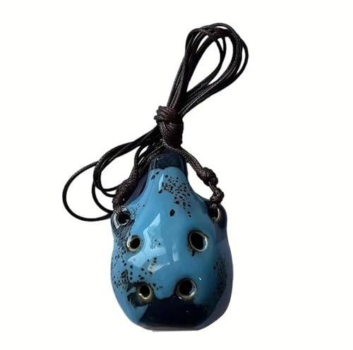 Okarina-Instrument 6-Loch-Keramik-Mini-Okarina Basteln Musikinstrumente(LightBlue)