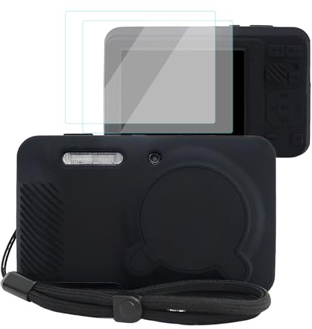 VOVMOEYA Tasche für Kodak PIXPRO FZ55 mit 2 Displayschutzfolien und 1 Handschlaufe, Silikon, Hülle, Kameratasche, Schutzhülle, Zubehör, weich, schützend, leicht, Camera case