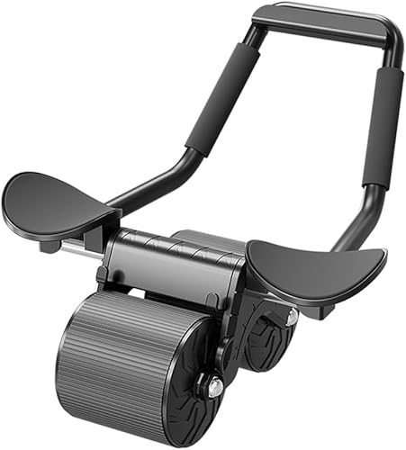 Automatische Abprallrolle für Bauchtraining, Heimtrainer für Bauchmuskeltraining, für Krafttraining, Training zu Hause, schwarz, normal